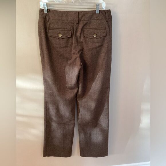 LARRY LEVINE SIZE 8 BROWN MID RISE STRAIGHT LEG CAREER DRESS PANTS - Picture 3 of 7